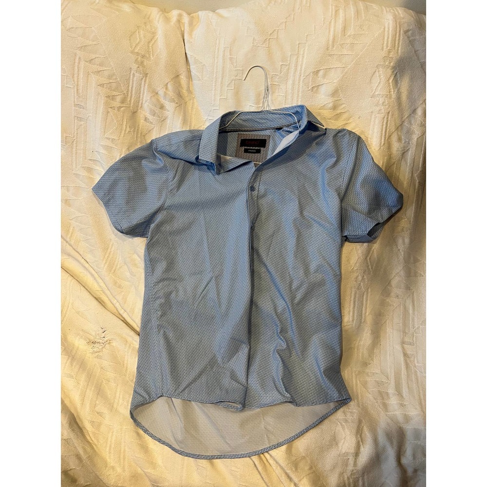 Bruno Milano Stretch Short Sleeve Button Down Shirt Mens S